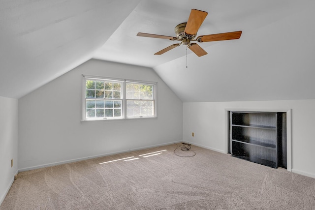 1007 Oak Grove Rd, Jackson, MI 49203 - additional living space featuring carpet floors, lofted ceiling, and ceiling fan