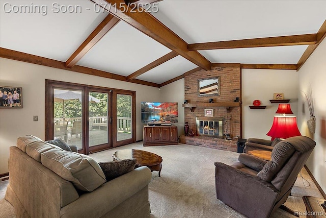 4516 Cahill Dr, Troy, MI 48098 - carpeted living room featuring a fireplace