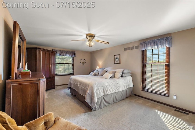 4516 Cahill Dr, Troy, MI 48098 - bedroom featuring light carpet and a ceiling fan