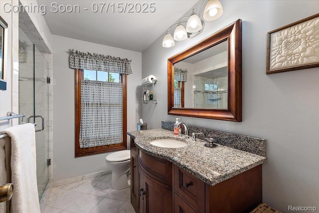 4516 Cahill Dr, Troy, MI 48098 - full bathroom with marble finish floors, vanity, and a stall shower