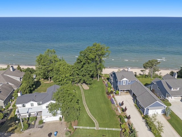 488 Solace Way S, Haven, MI 49090 - aerial overview of property's location featuring expansive beach and nearby suburban area