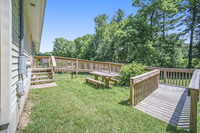 131 E Ave, Jackson, MI 49201 - view of green lawn featuring a wooden deck