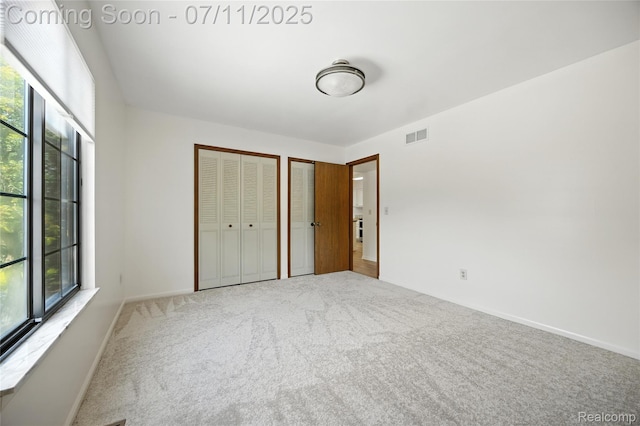 276 Meadow Bridge Dr, Rochester Hills, MI 48307 - unfurnished bedroom with two closets, multiple windows, and carpet