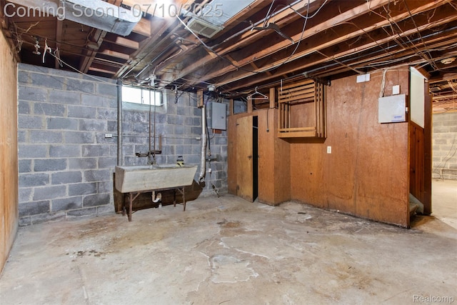 24280 Moritz St, Oak Park, MI 48237 - basement with electric panel and a sink