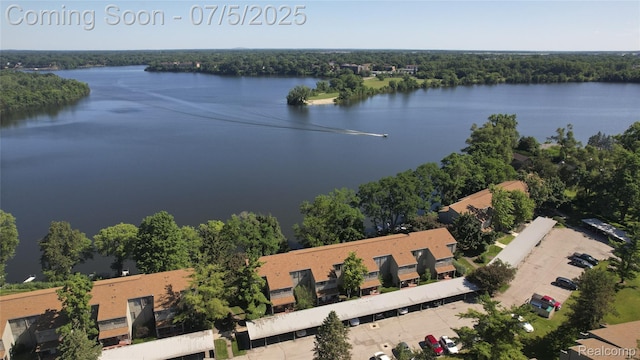 9671 Harbour Cove Ct, Ypsilanti, MI 48197 - drone / aerial view of a large body of water and a forest