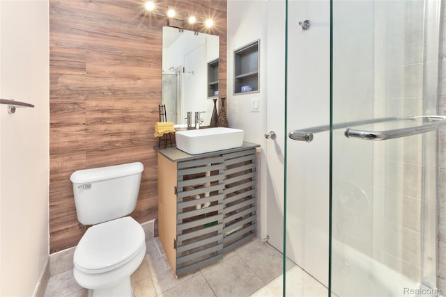 9671 Harbour Cove Ct, Ypsilanti, MI 48197 - full bathroom with vanity, a shower stall, and tile patterned floors