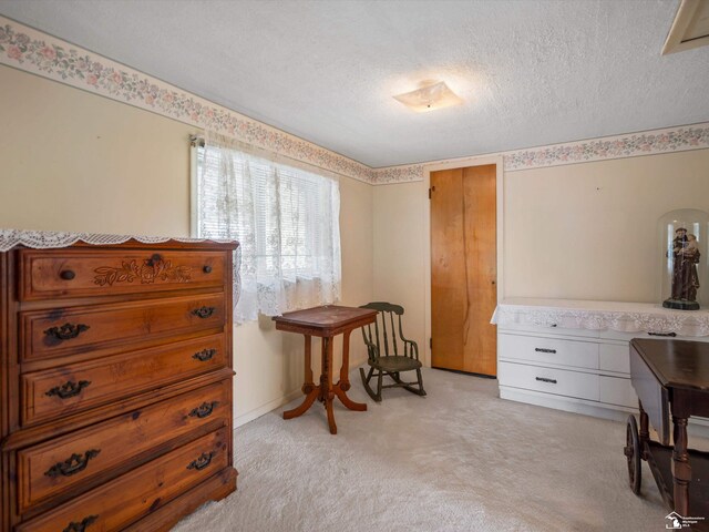 7393 Newport S Rd, Newport, MI 48166 - living area featuring light colored carpet and a textured ceiling