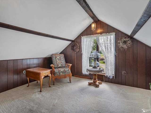 7393 Newport S Rd, Newport, MI 48166 - sitting room featuring carpet and wood walls