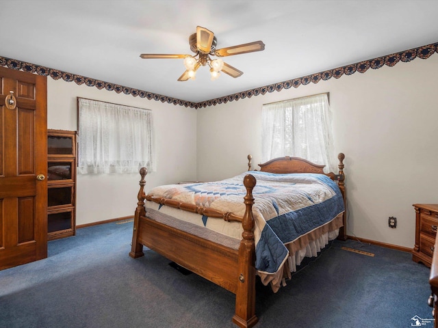 7393 Newport S Rd, Newport, MI 48166 - bedroom with carpet flooring and a ceiling fan