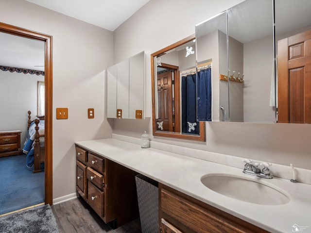 7393 Newport S Rd, Newport, MI 48166 - ensuite bathroom featuring vanity and wood finished floors