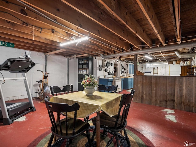 7393 Newport S Rd, Newport, MI 48166 - dining area featuring concrete flooring