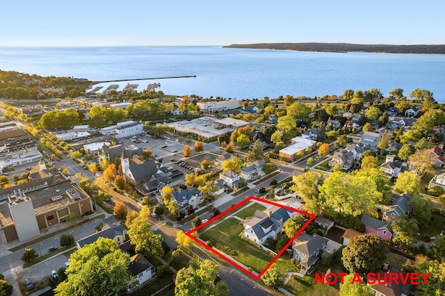 613 E Mitchell St, Petoskey, MI 49770 - view of property location featuring a nearby body of water and property boundaries highlighted