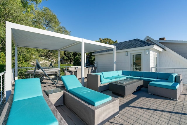 613 E Mitchell St, Petoskey, MI 49770 - view of patio with an outdoor hangout area and a deck