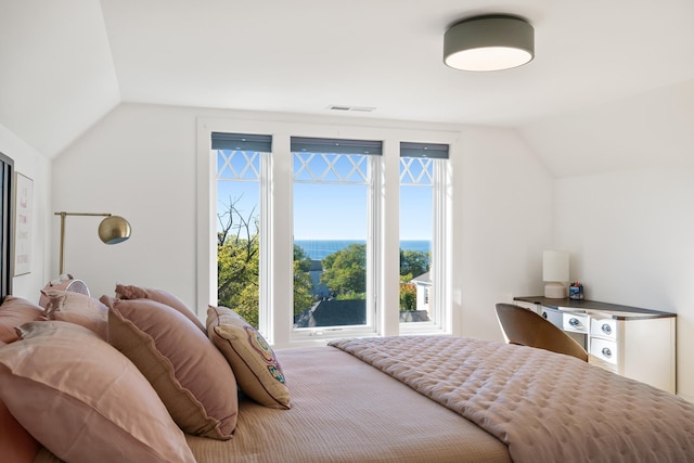 613 E Mitchell St, Petoskey, MI 49770 - bedroom featuring vaulted ceiling