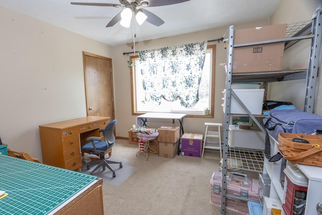 11105 Hahn Beach Dr, Evart, MI 49631 - carpeted bedroom with a ceiling fan