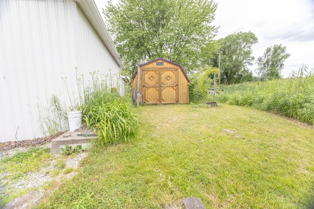 11105 Hahn Beach Dr, Evart, MI 49631 - view of green lawn featuring a storage unit