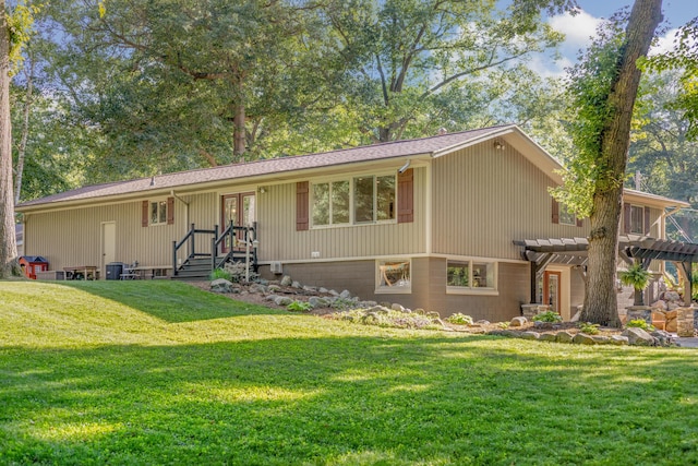 15178 154th Ave, Grand Haven, MI 49417 - view of front facade featuring french doors, a front yard, and a pergola