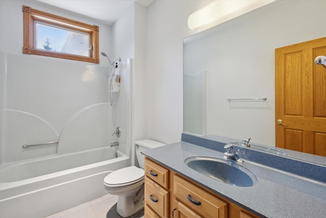 6076 Browns Lake Rd, Jackson, MI 49203 - full bath featuring vanity, tub / shower combination, and tile patterned floors