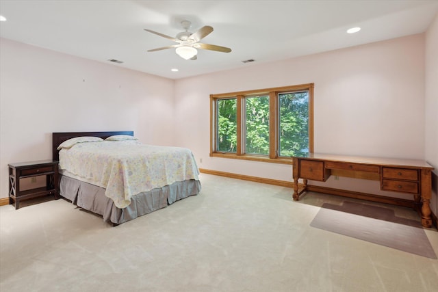 6076 Browns Lake Rd, Jackson, MI 49203 - carpeted bedroom featuring recessed lighting and a ceiling fan