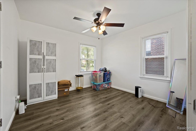 18247 Harlow St, Detroit, MI 48235 - unfurnished room with wood finished floors and ceiling fan
