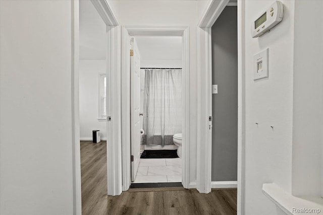 18247 Harlow St, Detroit, MI 48235 - hallway featuring baseboards and wood finished floors