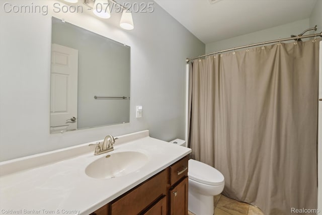 4577 Oaklawn Dr, Pinckney, MI 48169 - bathroom with vanity, tile patterned floors, and a shower with shower curtain