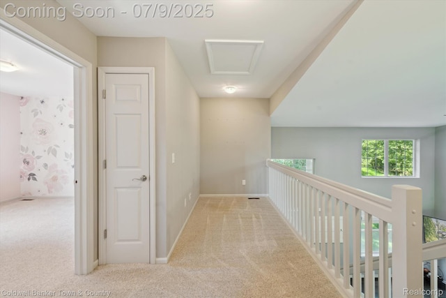 4577 Oaklawn Dr, Pinckney, MI 48169 - corridor featuring carpet floors and attic access