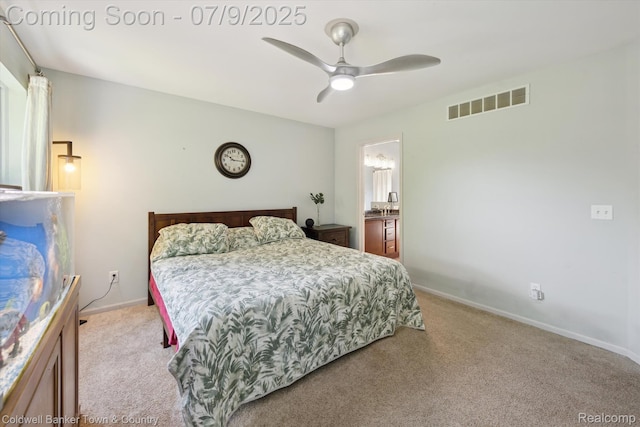 4577 Oaklawn Dr, Pinckney, MI 48169 - bedroom with carpet, a ceiling fan, and ensuite bath
