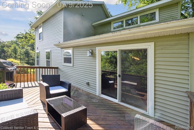 4577 Oaklawn Dr, Pinckney, MI 48169 - wooden deck featuring area for grilling and an outdoor hangout area