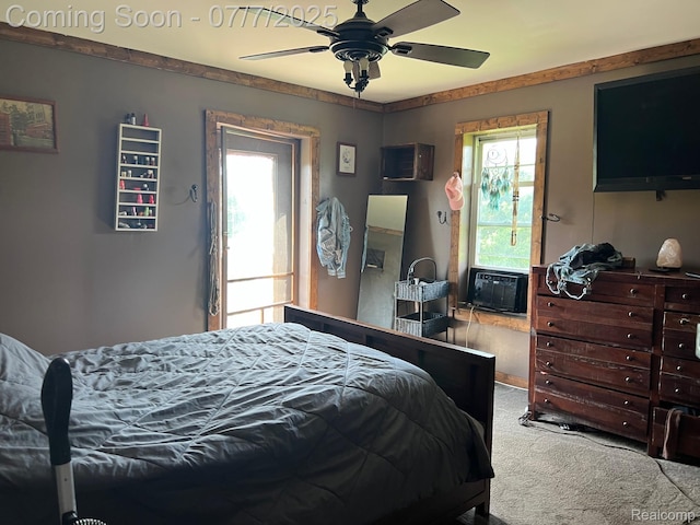 3500 Schlaud Rd, North Branch, MI 48461 - bedroom featuring carpet, multiple windows, and ceiling fan