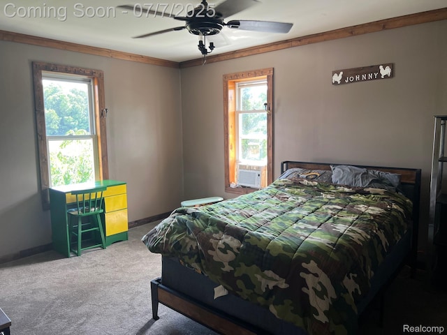 3500 Schlaud Rd, North Branch, MI 48461 - carpeted bedroom with cooling unit and a ceiling fan