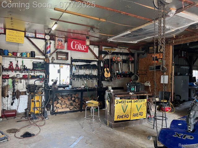 3500 Schlaud Rd, North Branch, MI 48461 - garage featuring a workshop area