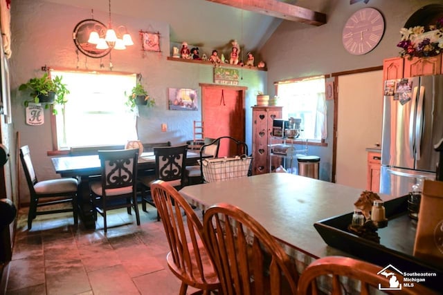 5985 Shady Ln, Newport, MI 48166 - dining area featuring a chandelier and tile patterned flooring