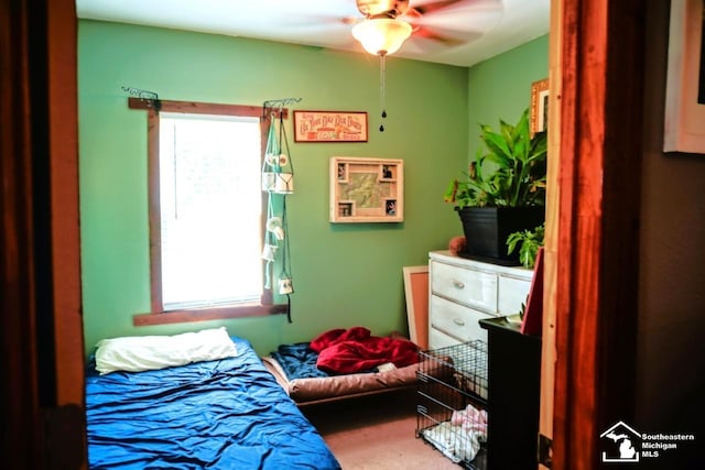 5985 Shady Ln, Newport, MI 48166 - bedroom featuring multiple windows, carpet flooring, and ceiling fan