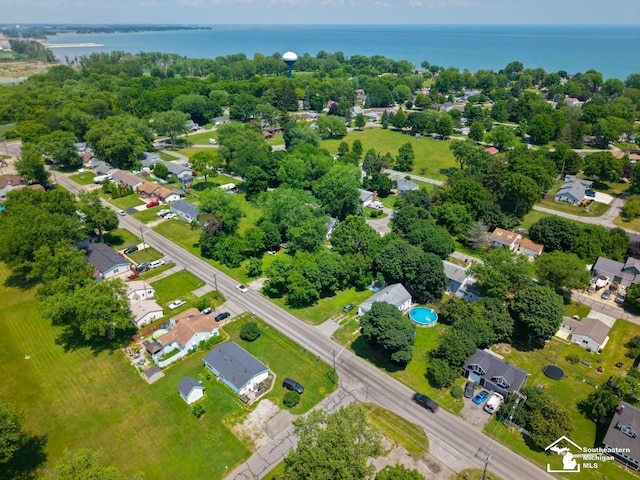 5985 Shady Ln, Newport, MI 48166 - aerial view of residential area featuring a nearby body of water