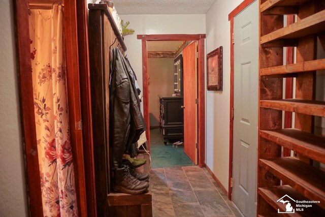 5985 Shady Ln, Newport, MI 48166 - hall with a textured ceiling