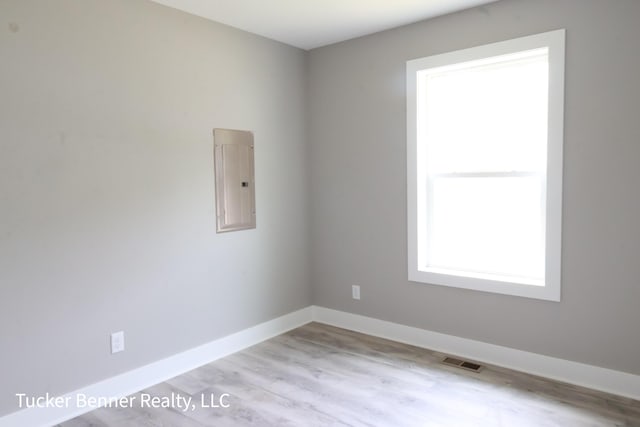 518 S Sullivan Ave, Fremont, MI 49412 - unfurnished room featuring electric panel and light wood finished floors