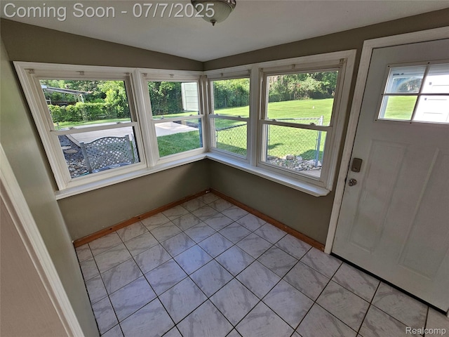 53120 Odilon Ave, Shelby Twp, MI 48316 - unfurnished sunroom with lofted ceiling