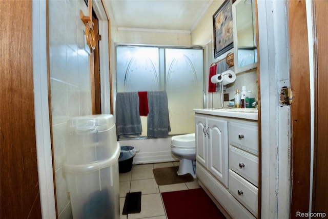 4315 Algonquin St, Detroit, MI 48215 - full bath with vanity, tile patterned floors, tub / shower combination, and crown molding