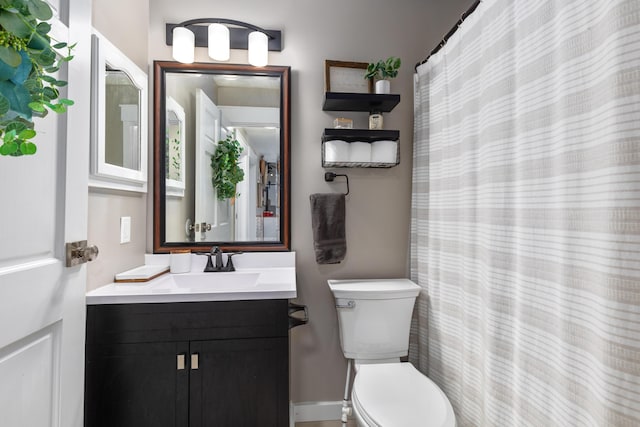 7241 Cherry Ave, Kewadin, MI 49648 - bathroom with vanity and curtained shower