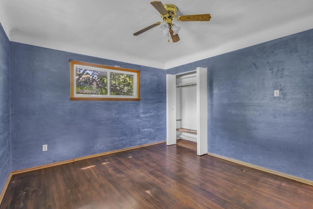 1196 S Dettman Rd, Jackson, MI 49203 - unfurnished bedroom with wood finished floors and ceiling fan