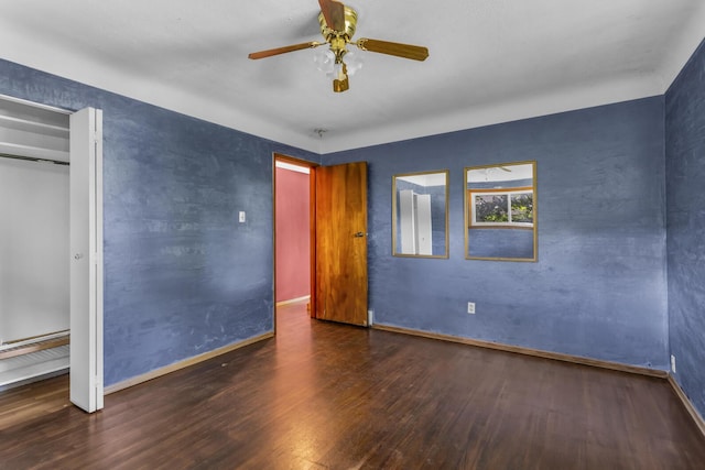 1196 S Dettman Rd, Jackson, MI 49203 - unfurnished bedroom featuring wood finished floors and a ceiling fan