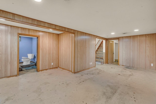 1196 S Dettman Rd, Jackson, MI 49203 - finished below grade area with stairs and wooden walls
