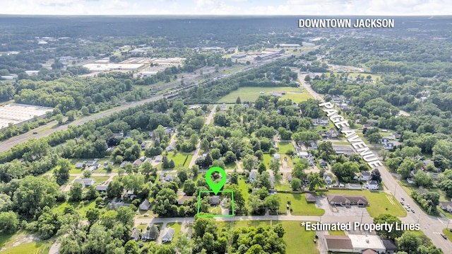 1196 S Dettman Rd, Jackson, MI 49203 - aerial view of property and surrounding area with property parcel outlined