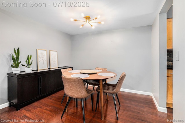 42173 Pellston Dr, Northville, MI 48167 - dining area with a chandelier and dark wood-type flooring