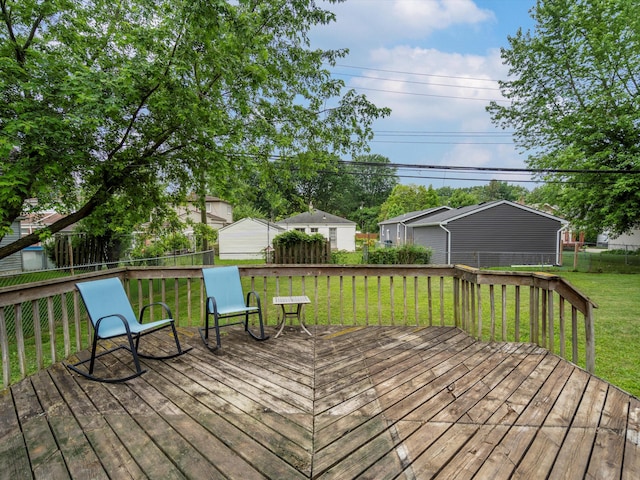 1204 S Campbell Rd, Royal Oak, MI 48067 - deck with a fenced backyard and an outbuilding