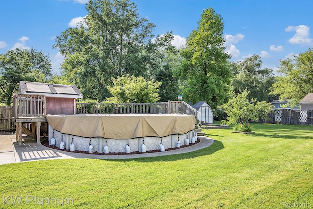 1509 Allen Rd, Kimball, MI 48074 - fenced backyard with a storage shed