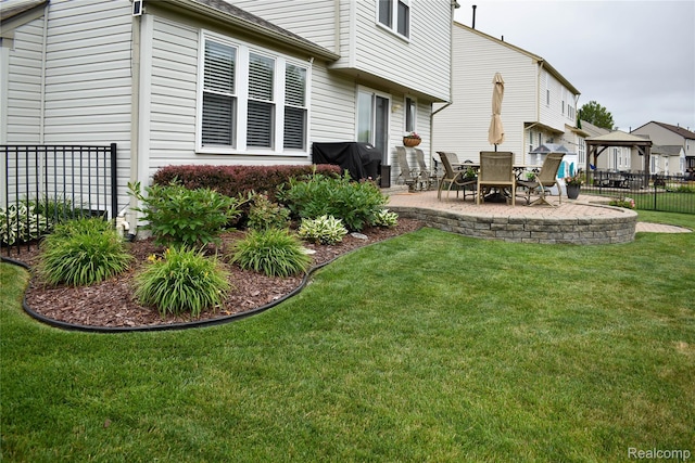 18006 Wingate Dr, Macomb, MI 48042 - view of yard featuring a gazebo and a patio area