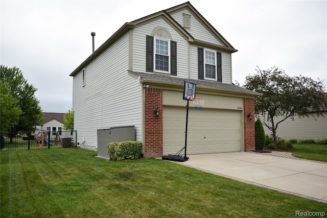 18006 Wingate Dr, Macomb, MI 48042 - view of property exterior featuring an attached garage, brick siding, and driveway