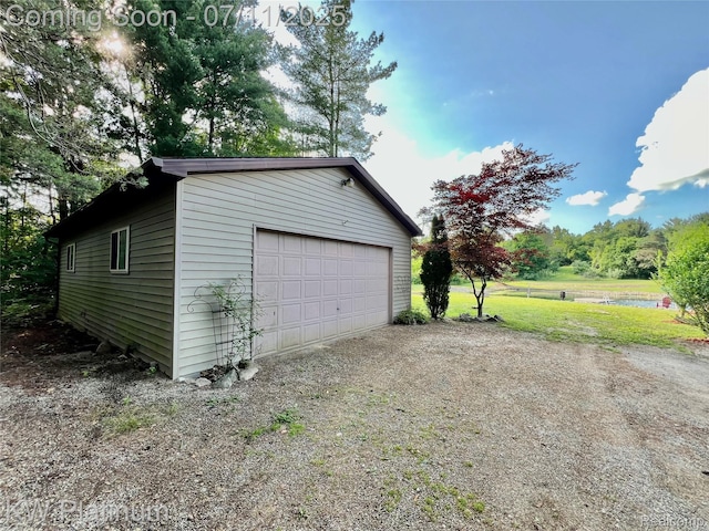 7135 Gardner Line Rd, Lexington, MI 48450 - detached garage with a water view